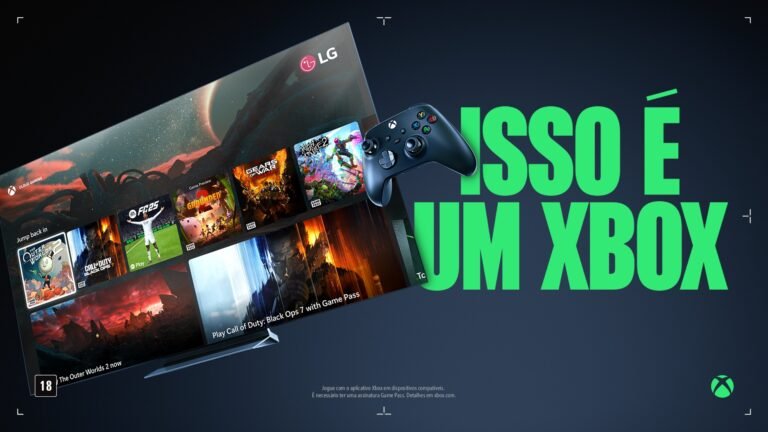 Xbox Cloud Gaming gratuito sendo utilizado em uma Smart TV durante testes da Microsoft
