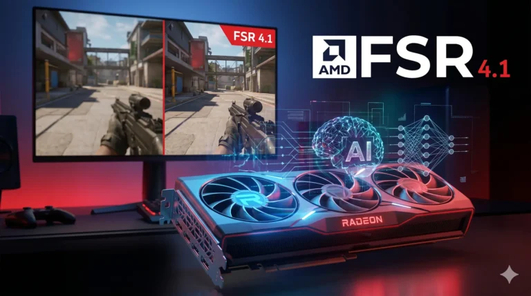 AMD Radeon RX 7000 utilizando FSR 4.1 para melhorar desempenho em jogos de PC