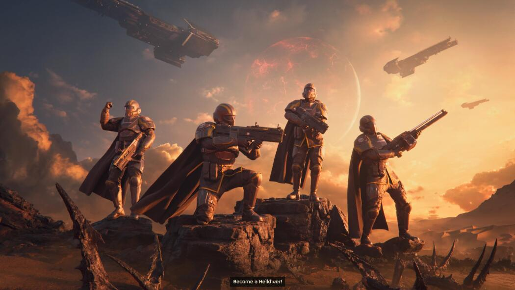 Capa de artigo de notícias de games com o texto em destaque: 'Desenvolvedores de Exterminauts explicam as diferenças para Helldivers'. O fundo exibe uma arte de ficção científica com explosões, naves e alienígenas, ilustrando o caos espacial característico de ambos os jogos