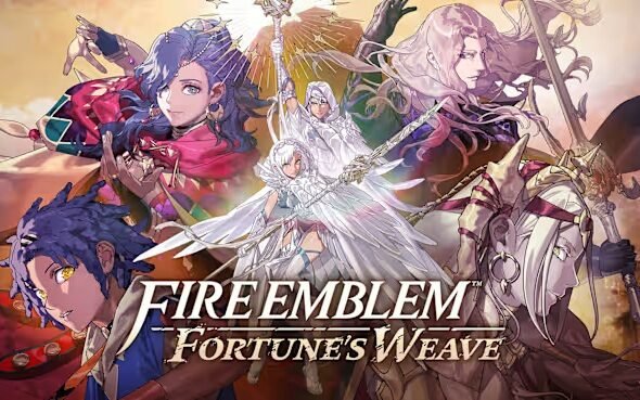 Ilustração de personagens originais do fangame 'Fire Emblem: Fortune's Weave'. Um grupo de guerreiros com armaduras de fantasia, empunhando espadas e lanças, desenhados no estilo clássico de anime tático da franquia