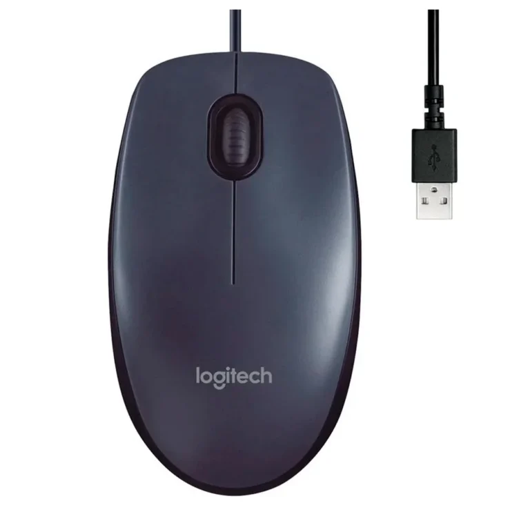 Logitech M90, mouse ambidestro com fio para uso diário e produtividade